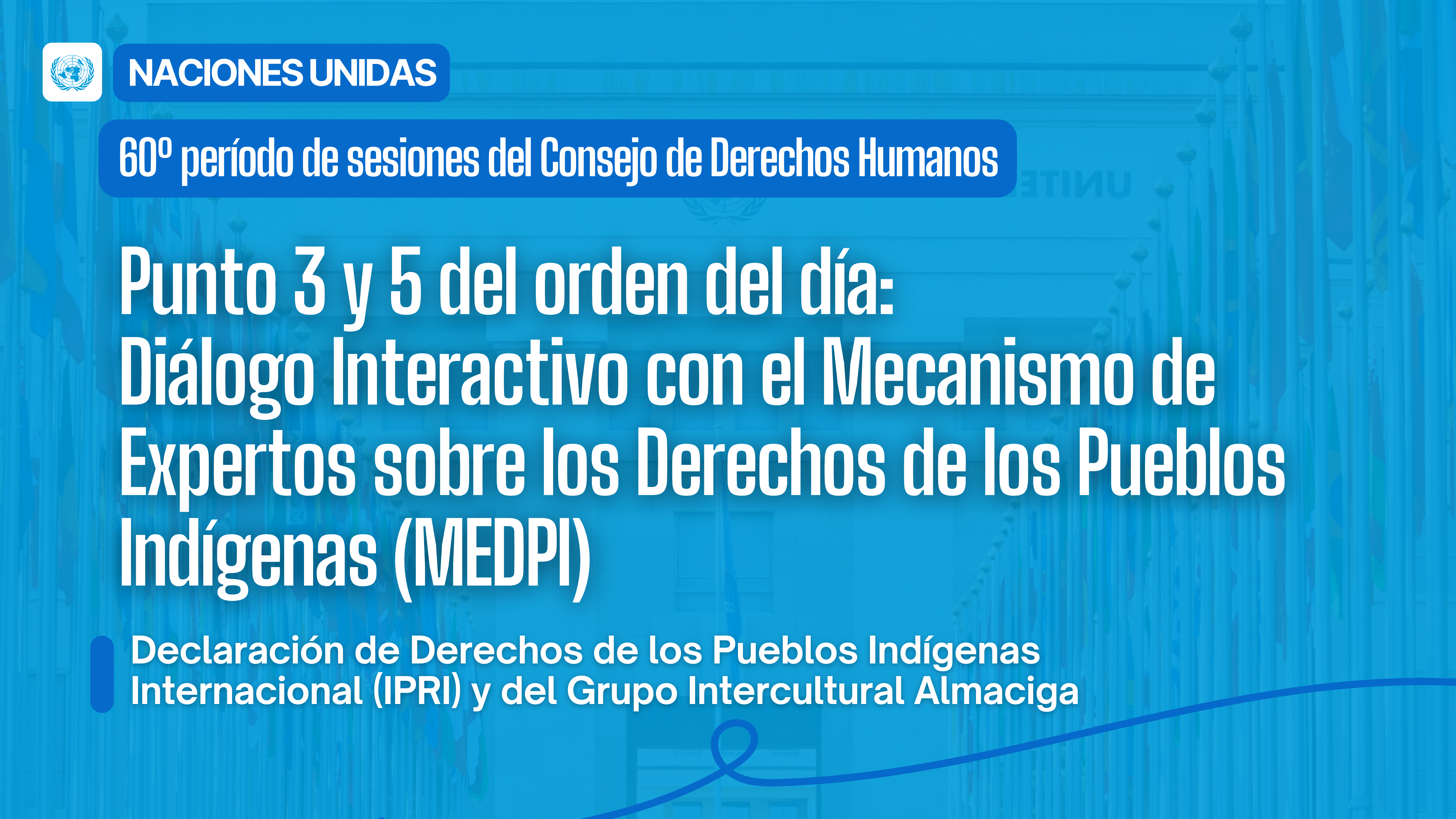 Consejo de Derechos Humanos de las Naciones Unidas 60º período de sesiones | Agenda Ítem 3&5: Diálogo Interactivo con el Mecanismo de Expertos sobre los Derechos de los Pueblos Indígenas (MEDPI)