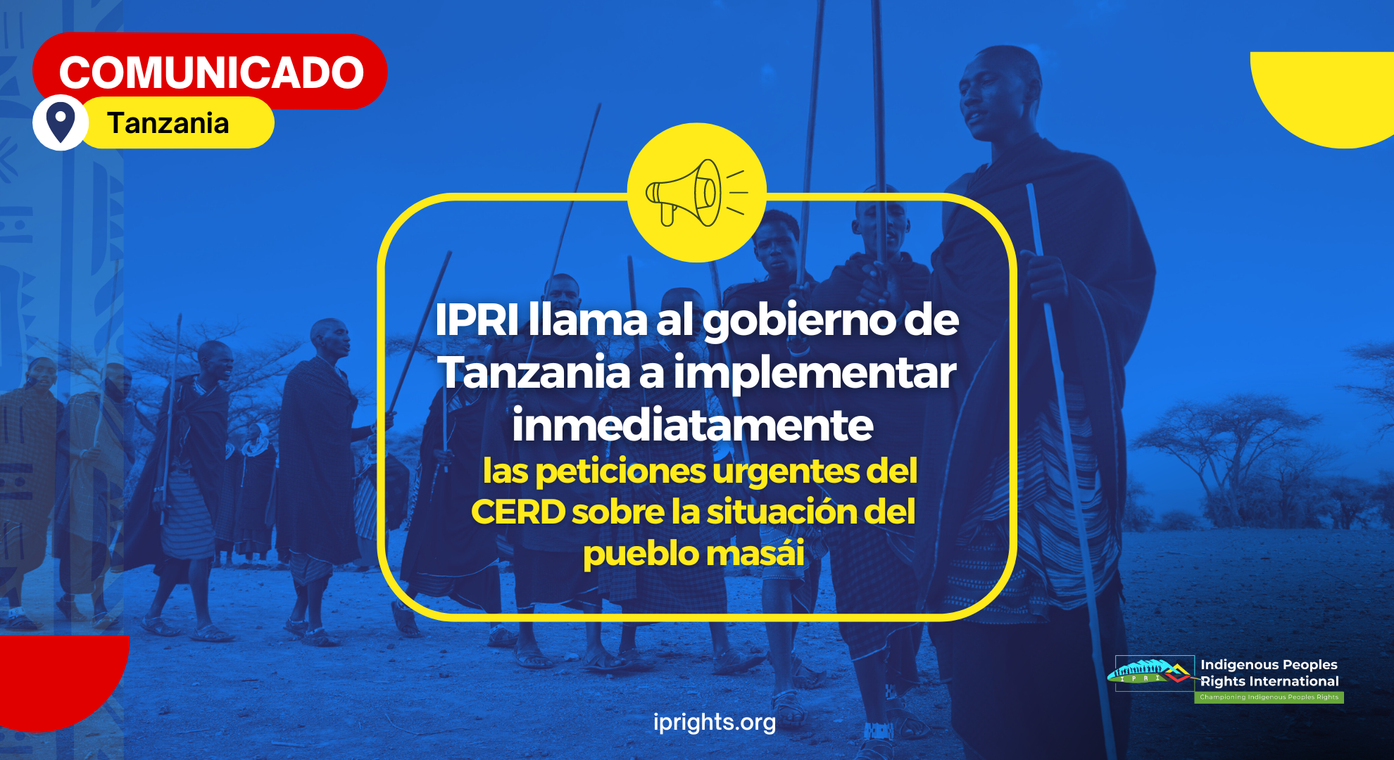 IPRI llama al gobierno de Tanzania a implementar inmediatamente las peticiones urgentes del CERD sobre la situación del pueblo masái